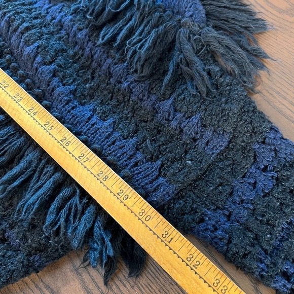 Fringe Knit Zadig Voltaire Cardigan Women's Extra Small Black Blue Made in Italy - Picture 5 of 7